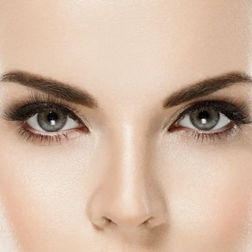 Woman with beautiful eyelash extensions.