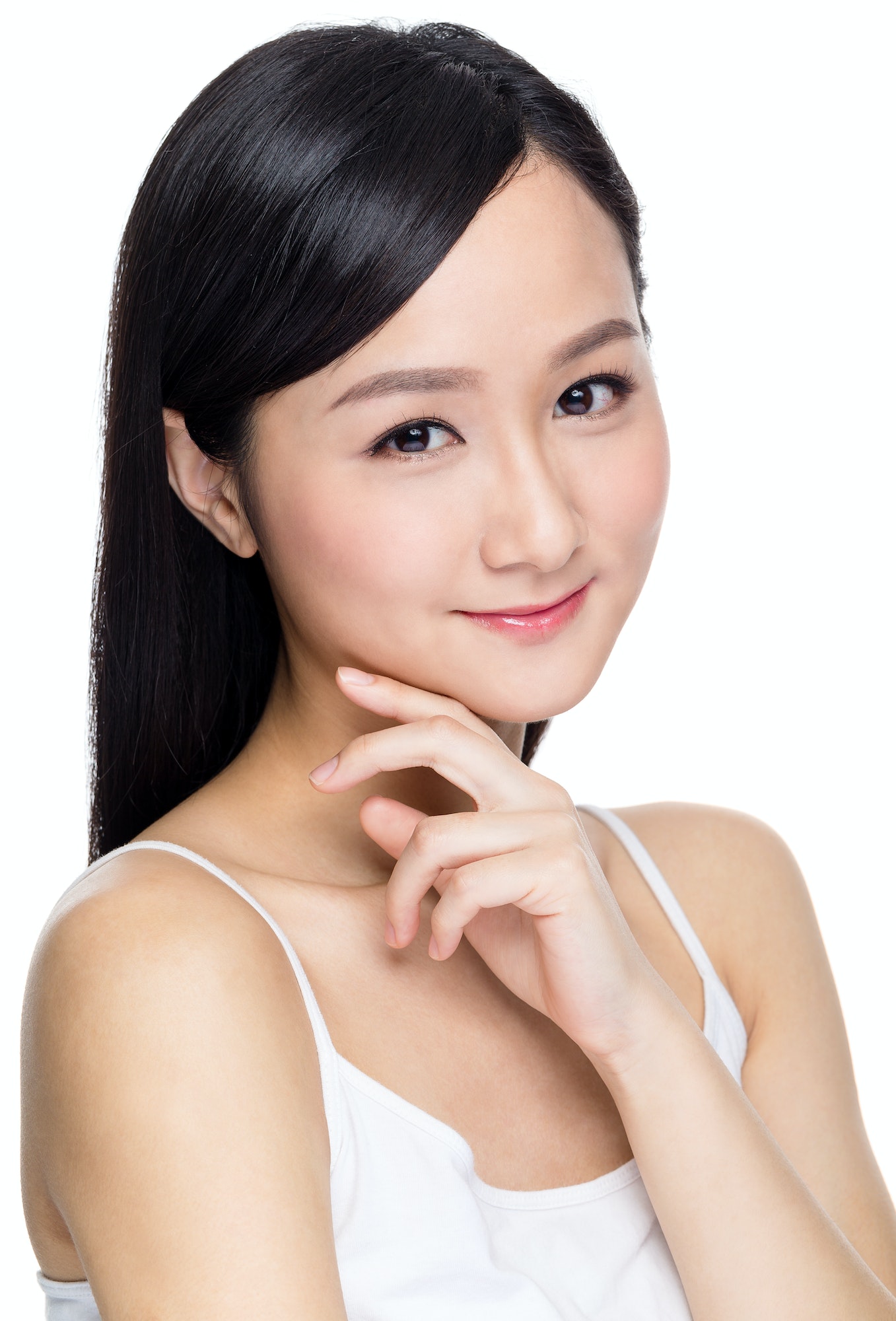 Young woman with beautiful, clear, glowing skin.