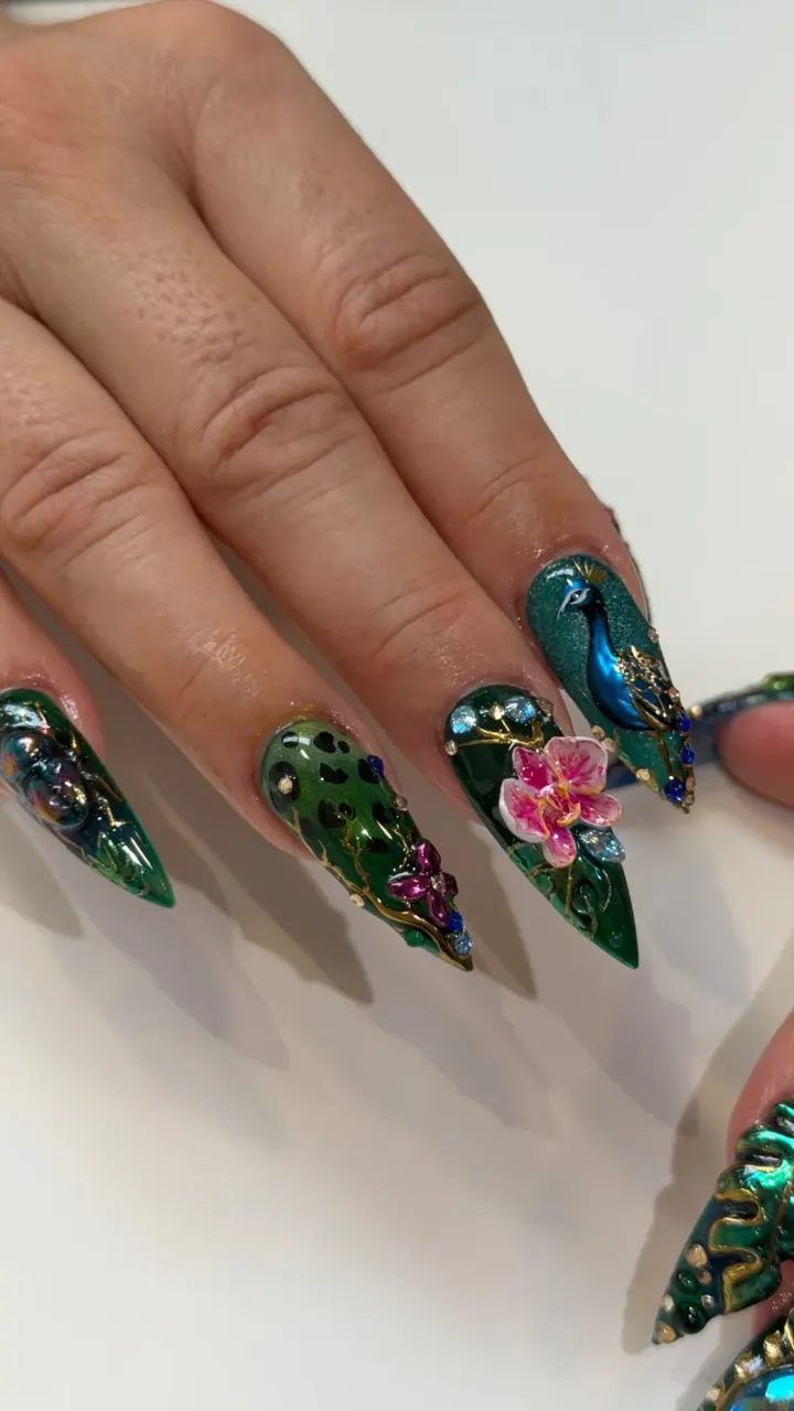 Nails by Beautique Bar: hand-painted florals
