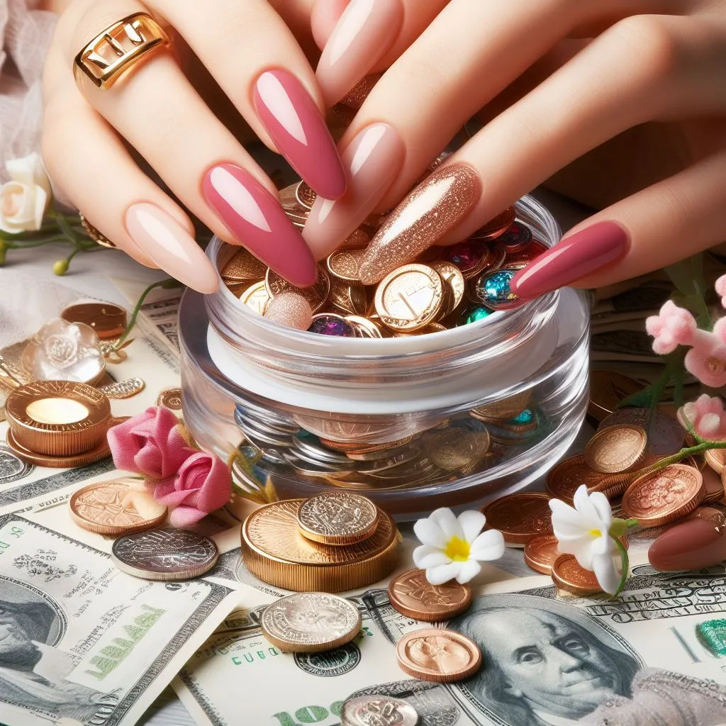 an image depicting the real cost of acrylic nails.