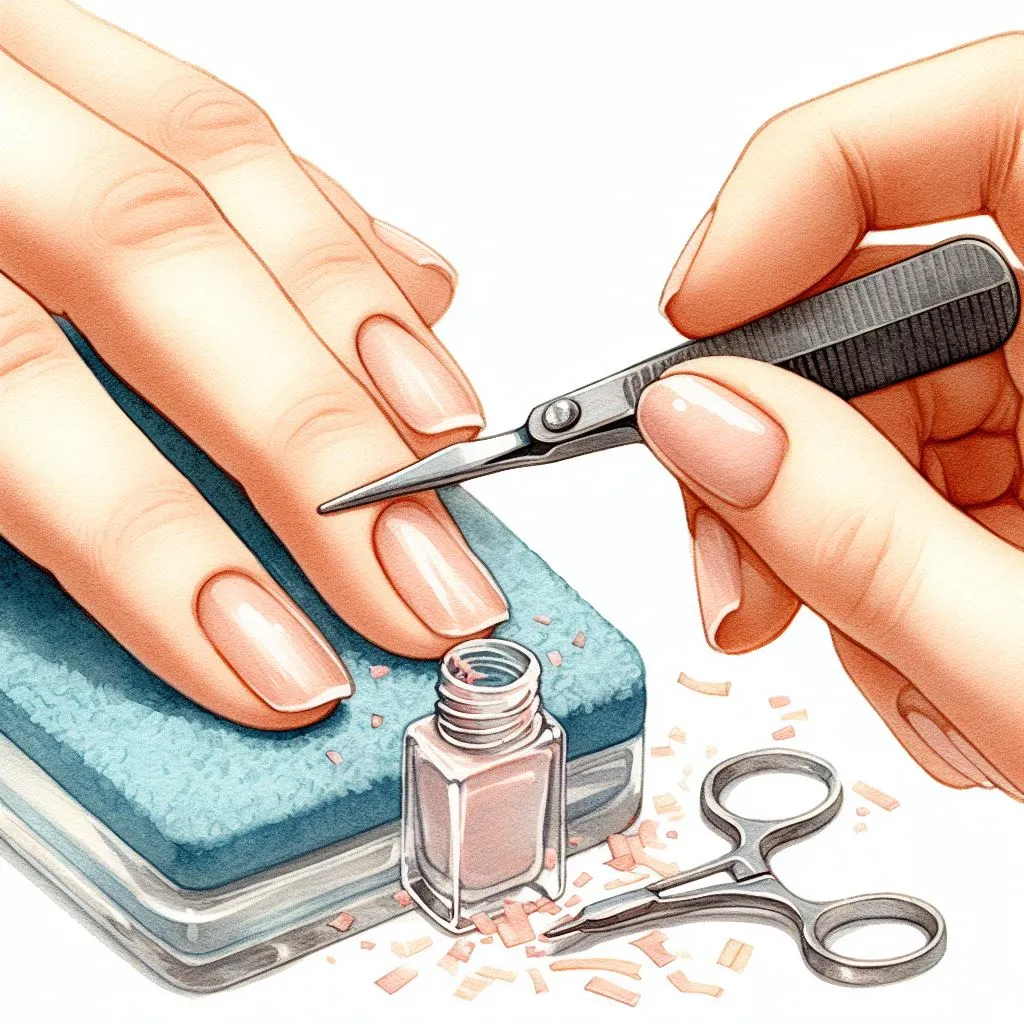 An illustration about removing shellac manicure